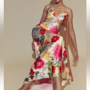 REFORMATION Poppies Silk Dress